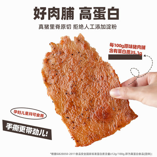 【好肉脯高蛋白】幸福口袋 潮汕吊龙猪肉脯 精选猪里脊原切 潮汕肉脯工艺 辅果木炭烤 原味/黑胡椒味 商品图1
