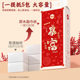【漫花纸品】龙年新款挂式抽纸 大包家用纸巾原木四层加厚餐巾纸壁挂卫生纸