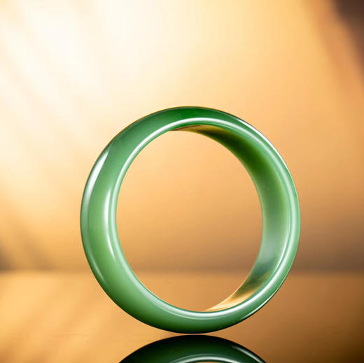 和田玉（碧玉）手镯--7号坑宽版平安镯/58# 商品图1