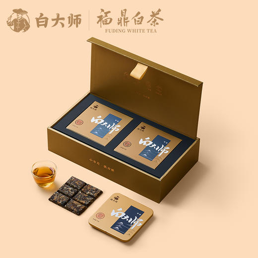白大师福鼎高山老白茶经典小方片2017年寿眉礼盒紧压茶叶正宗240g 商品图1