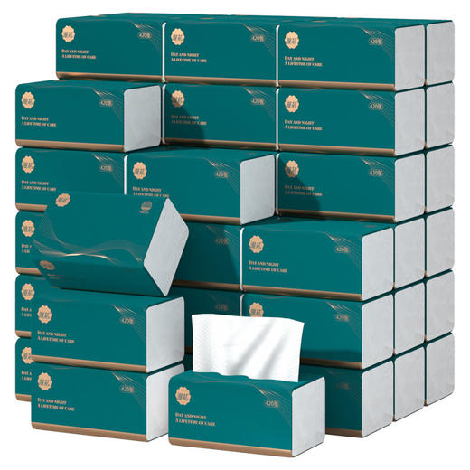 【漫花纸品】漫花大包抽纸 420张压花4层面巾纸 家用餐巾纸 实惠装整箱纸巾 商品图0