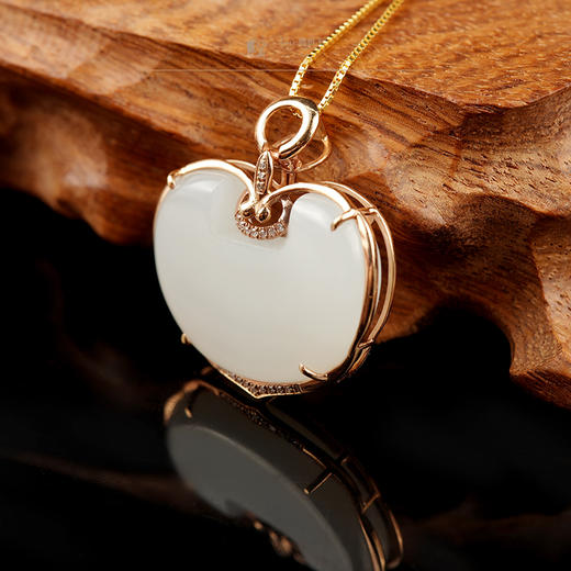 新疆国玉盟世玉和田玉金镶羊脂玉挂件【带证书·顺丰物流】 商品图2