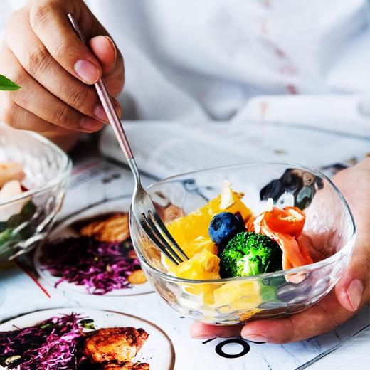 aderia经典款沙拉碗日本进口 透明玻璃碗水果沙拉碗北欧甜品碗 果碟三件套 商品图2