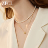 ZEGL金色小豆豆人造珍珠项链女轻奢小众高级感法式复古锁骨链配饰 商品缩略图4