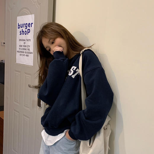 2025春秋【韩版薄款学生 字母套头印花卫衣女】小个子韩版ins 圆领上衣 商品图2