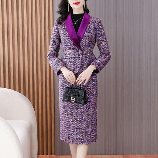 时尚高级感，小香风粗花呢裙子套装冬季高端名媛气质两件套WWM-3937 商品图1