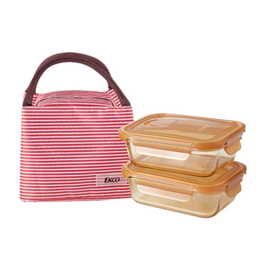 康宁（VISIONS）EKCO琥珀色保鲜盒640ml*2个 EK-HP64-2D-KZHH 商品图0