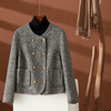 ALBB-2023秋冬新款小香风双排扣毛呢外套女休闲针织边圆领气质羊毛大衣 商品缩略图6