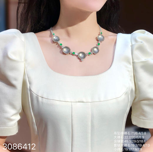 玻璃种蛋面套链【3086412】具体价格微信咨询 商品图3