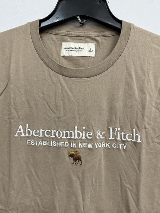 Abercrombie Fitch/AF 男士圆领刺绣LOGO标休闲纯棉短袖T恤 商品图2