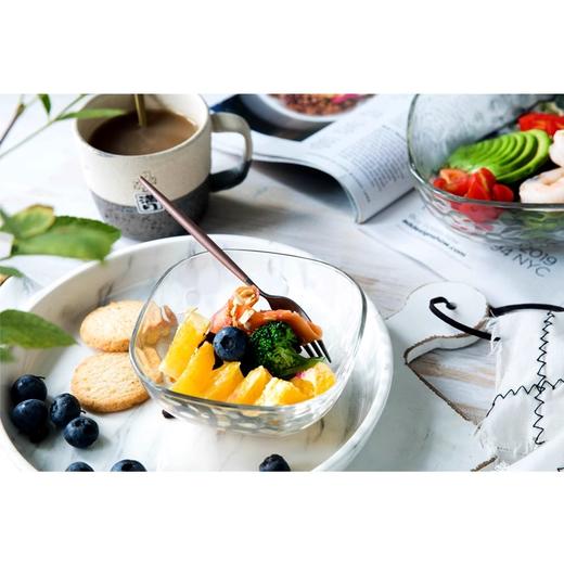 aderia经典款沙拉碗日本进口 透明玻璃碗水果沙拉碗北欧甜品碗 果碟三件套 商品图3