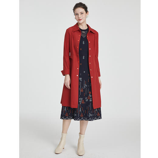 司歌针织弹力复古优雅冬连衣裙长袖A881010 商品图2