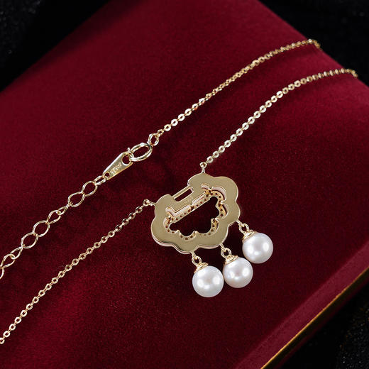 子佩集S925银珍珠套链项链【XXTL137】锁镀金贝母锁2401 商品图1