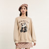 谜底中长款卫衣女2024春新款学院风大熊猫绣花圆领上衣241MV0074 商品缩略图0