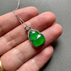 高冰种阳绿翡翠葫芦项链18k白金钻石镶嵌 商品缩略图6