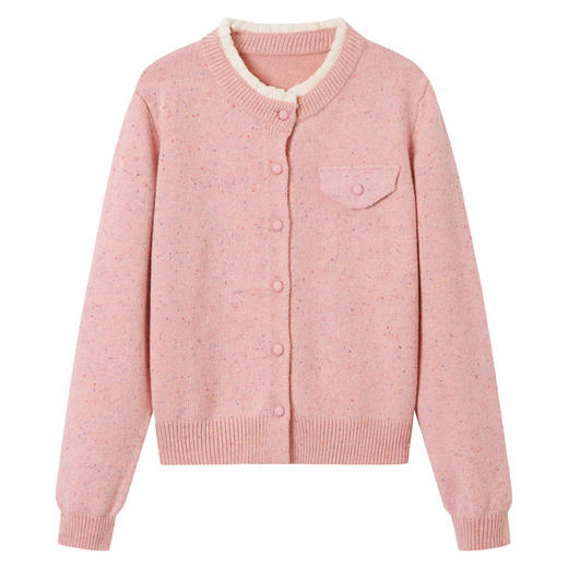 CC-QLS6658春秋新款慵懒风短款小香风针织开衫外搭早春毛衣外套上衣 商品图4