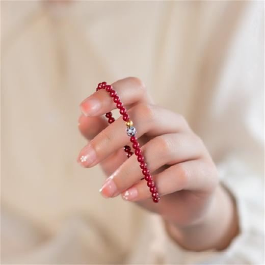 「特惠9.9元包邮！莲花手串」女款蓝莲花金色珠本命兔年手链遇莲小众好运时尚饰品 商品图2