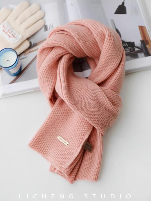 丁摩 高品质澳洲订单款100%羊毛围巾秋冬纯色加厚保暖针织情侣送礼围脖4ZF-11705 商品图8