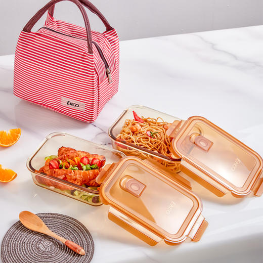 康宁（VISIONS）EKCO琥珀色保鲜盒640ml*2个 EK-HP64-2D-KZHH 商品图1