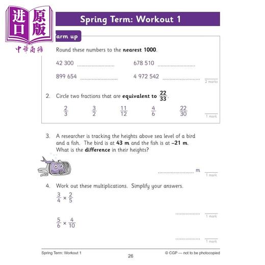 【中商原版】英国CGP KS2 Maths 10-Minute Weekly Workouts - Year 6 商品图2