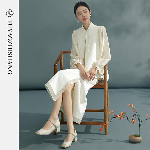 高级感时尚套装女复古国风盘扣马甲高腰半身裙两件套春 商品图2