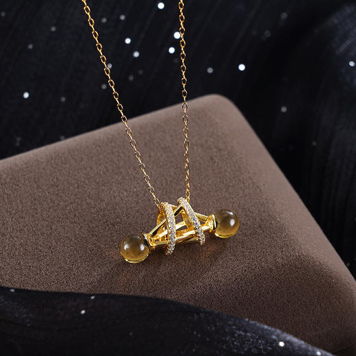 子佩集S925银【双生】套链项链【D8169】镀金蓝珀2401 商品图0