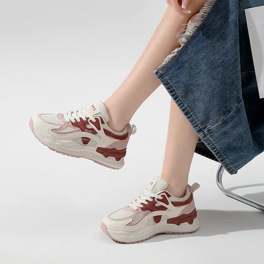 ZHR老爹鞋女2024春季新款百搭休闲松糕底耐磨低帮撞色拼接厚底休闲鞋 商品图6