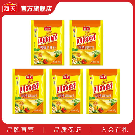 【开团必选】【包邮】海天四海鲜鸡精40g*5厨房调味料菌菇三鲜味高汤 商品图0