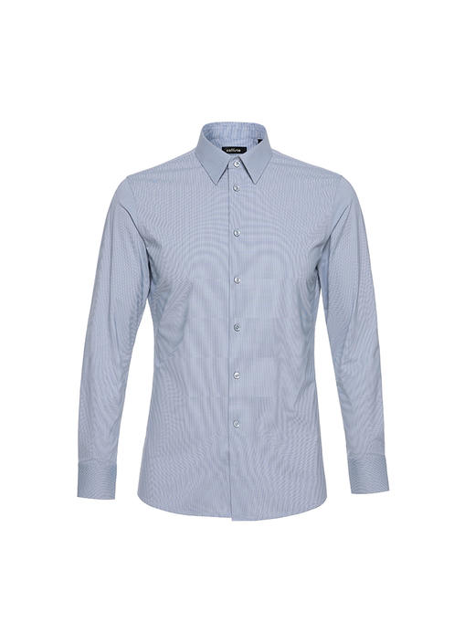 callisto蓝色弹力混纺长袖衬衫 STSTL206C 商品图0