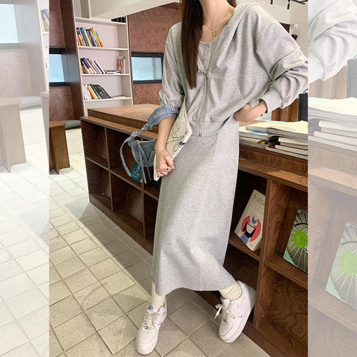 <曾小咸推荐>灰色连帽外套+吊带连衣裙 外套秒杀价79.99！！ 吊带裙秒杀价69.99！！ 商品图2