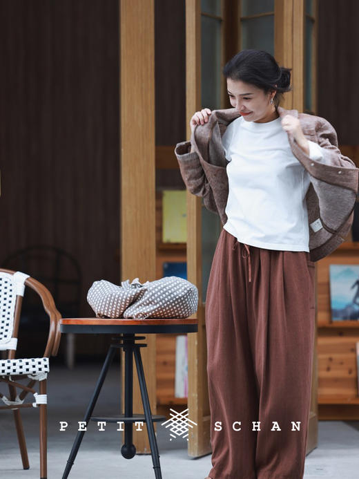 PETIT SCHAN小闪 CLO#101 nothing无一物  亚麻棉混纺针织面料休闲裤/打坐裤 商品图6