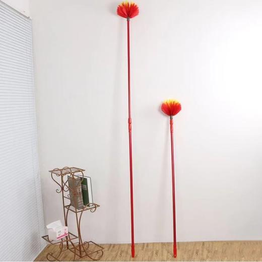 天花板扫把2.5m伸缩杆扫蜘蛛网清洁神器 1把 扫帚鸡毛掸子扫屋顶吊顶扫灰掸尘刷新年过年大扫除 商品图4