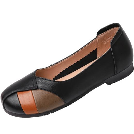 信诺 真皮舒适女鞋 2024新款春季牛筋底妈妈鞋子软底单鞋拼色皮鞋24C1980-6 商品图2