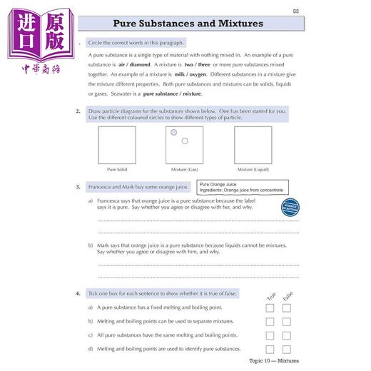 【中商原版】英国原版CGP教辅 KS3科学7年级目标练习册 含答案 KS3 Science Year 7 Targeted Workbook with answers 商品图4