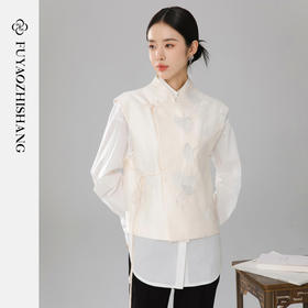 扶摇 中式杏色马甲女系带背心2026春新款上衣高级感无袖外套