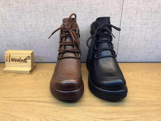 豪行冬季新品时尚休闲真皮坡跟加绒女棉靴21492023 商品图1