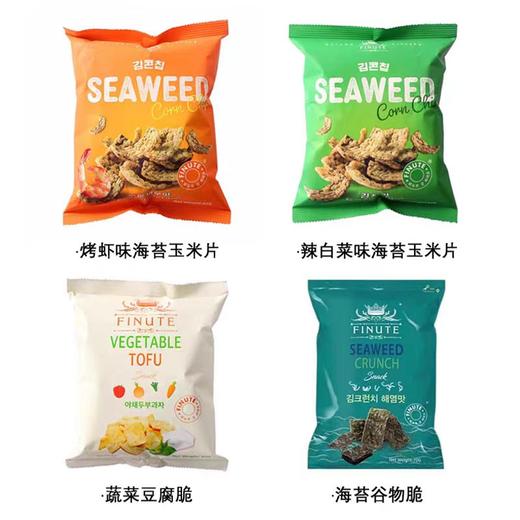 韩国进口趣莱福烤虾味海苔薏米片/海苔谷物脆/蔬菜豆腐脆/辣白菜海苔玉米片 商品图0