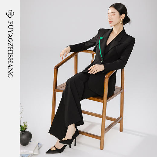 扶摇 国风西装套装女2024早春新款女装职场大女主气质工作服 商品图6
