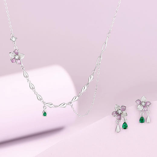 【花开】S925银花朵珐琅滴胶耳饰【JHY-E000659B】 商品图3