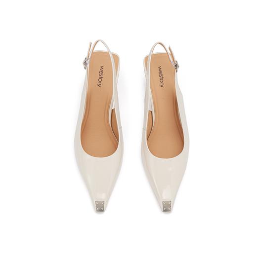 westory春季新款中跟尖头后空细带皮鞋W24AH5725123 商品图3