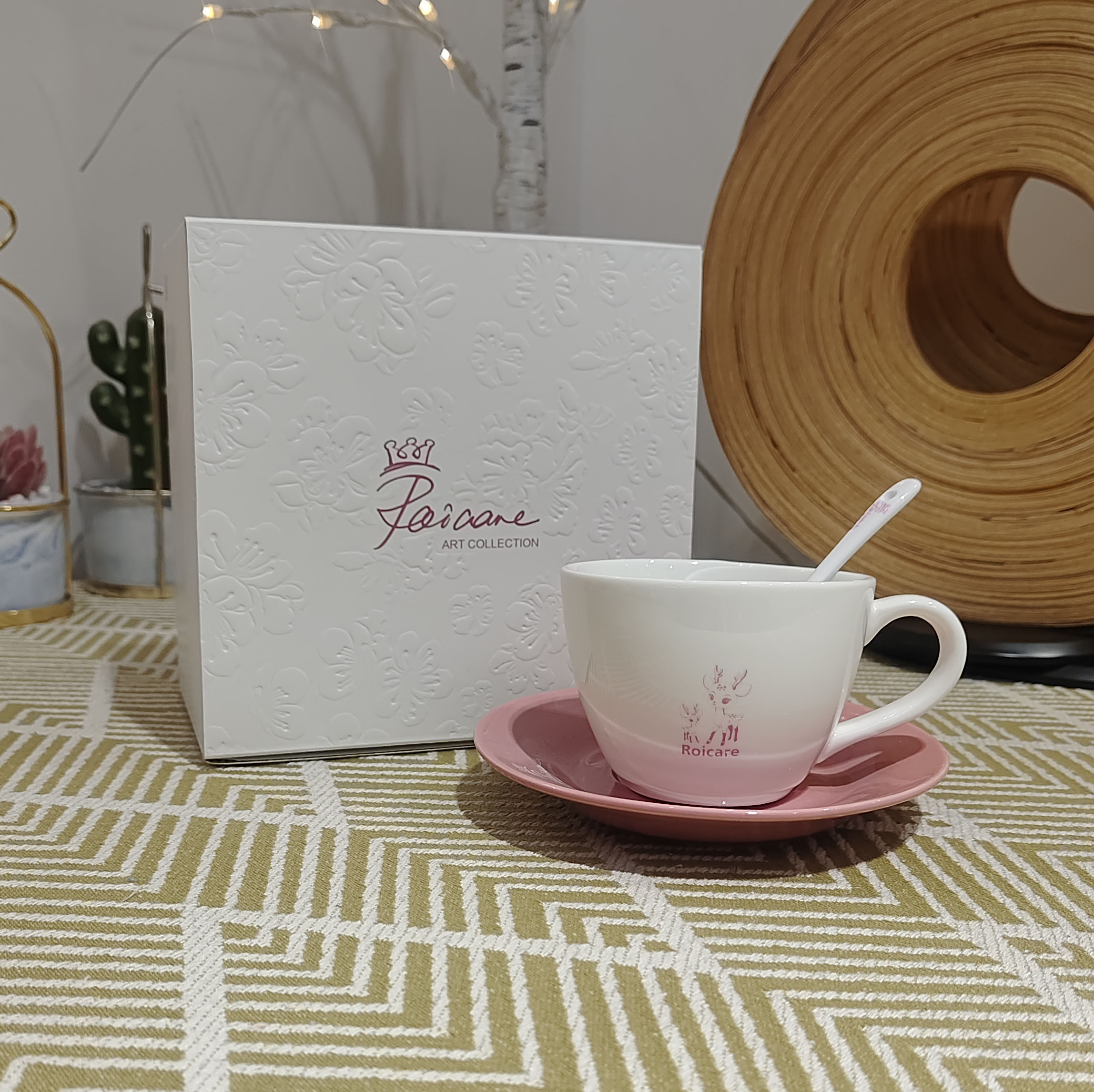 安联文创咖啡杯粉色 绿色