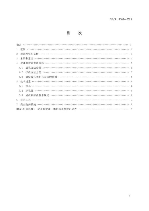 NB/T 11168—2023 煤矿井下瓦斯抽采钻孔成孔、护孔技术规范 商品图1