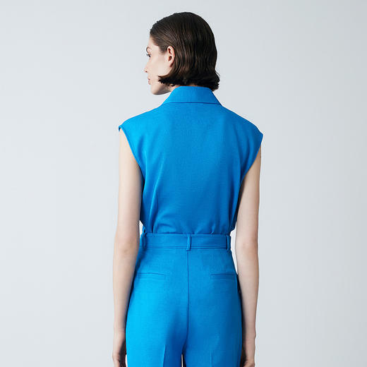 EITIE爱特爱夏季新款气质干练职业无袖衬衫上衣女7709407 商品图4