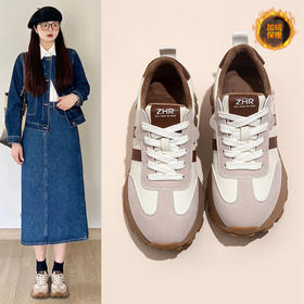 ZHR老爹鞋女冬季新款百搭加绒加厚保暖复古运动风休闲棉鞋