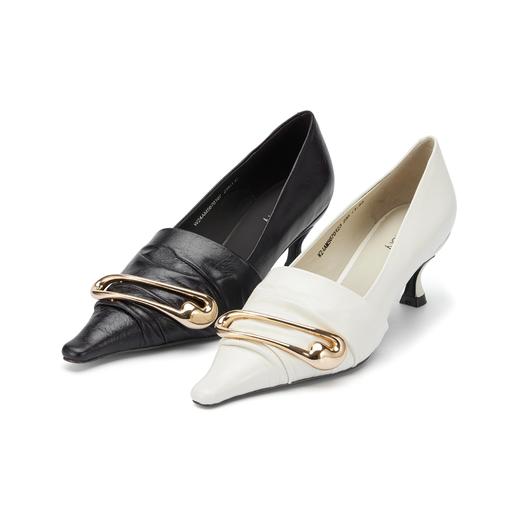 westory2024春季新款细中跟尖头钻饰时尚百搭小皮鞋W24AM56701 商品图0