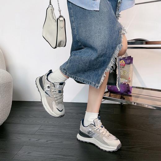 ZHR休闲鞋女鞋2024春季新款时尚百搭减龄清透网面厚底舒适女鞋 商品图1