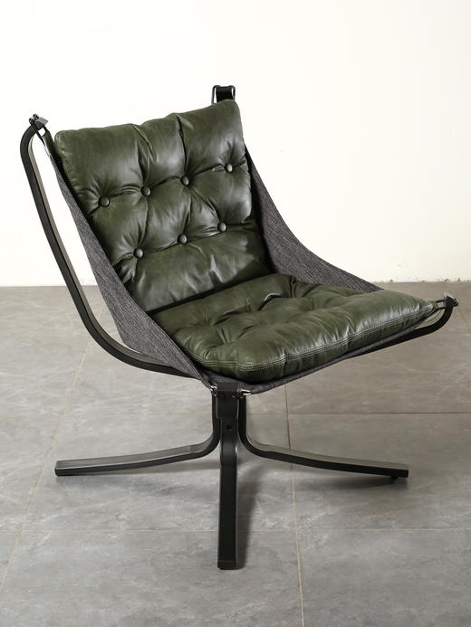 华伦新品意式沙发椅复古牛皮工业风设计师个性吊椅客厅阳台休闲椅 商品图2