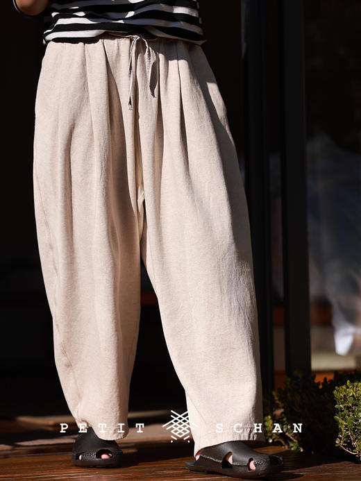 PETIT SCHAN小闪 CLO#101 nothing无一物  亚麻棉混纺针织面料休闲裤/打坐裤 商品图3