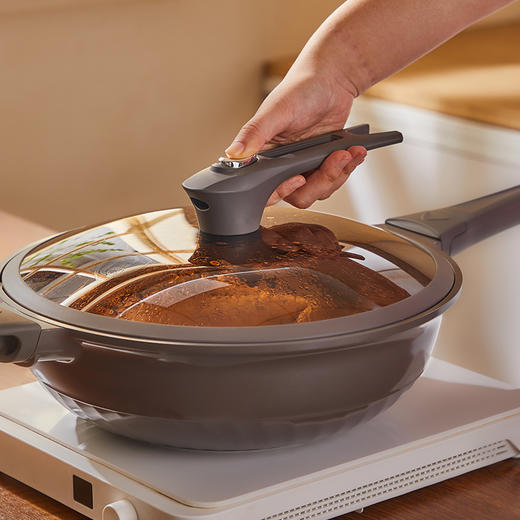 神田0氟系列纳米陶瓷不粘微压锅 32cm蒸格款（含硅胶铲） 商品图2