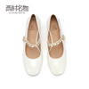 西村名物2024春季新款一字扣单鞋时髦复古玛丽珍时尚高跟鞋X24AE10711 商品缩略图3